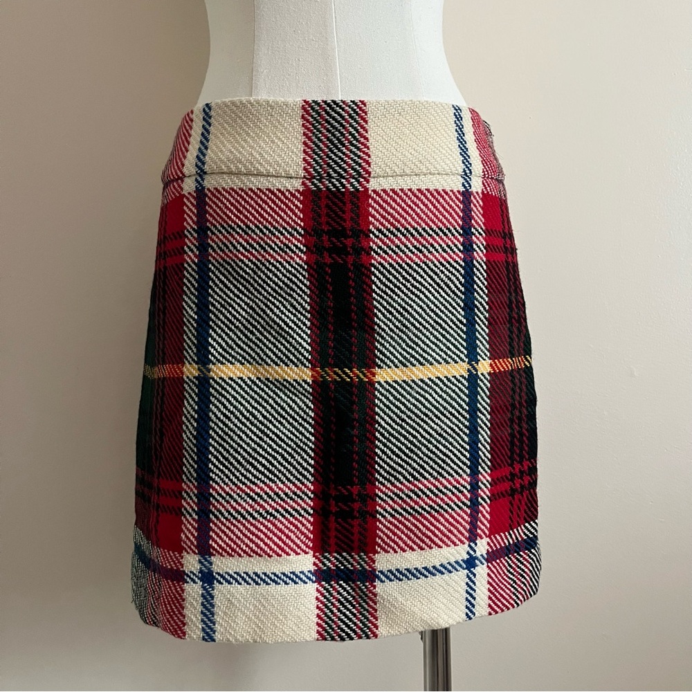 J.crew plaid wool skirt